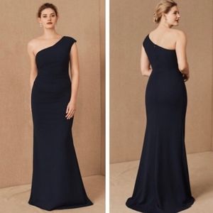 New BHLDN Gerri One-Shoulder Crepe Dress/Gown Formal